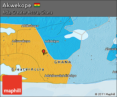 Political 3D Map of Akwekope