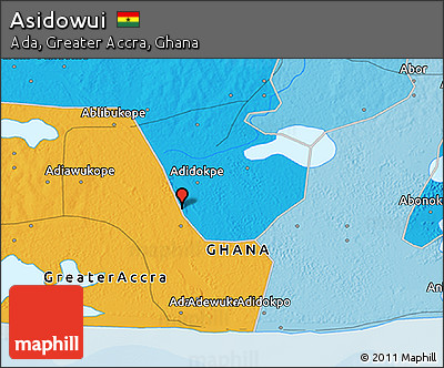 Political 3D Map of Asidowui