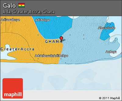 Political 3D Map of Galo