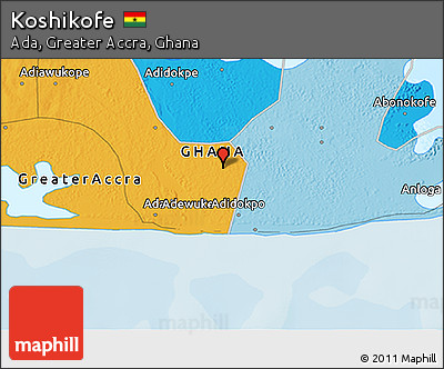 Political 3D Map of Koshikofe