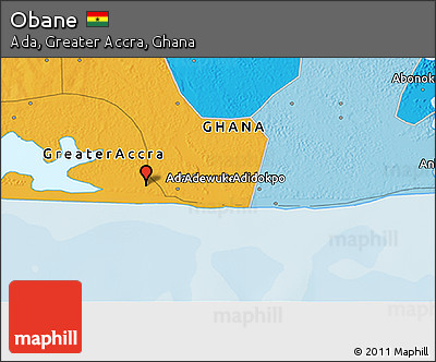 Political 3D Map of Obane