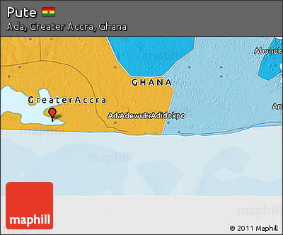 Political 3D Map of Pute