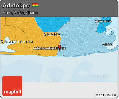 Political 3D Map of Adidokpo