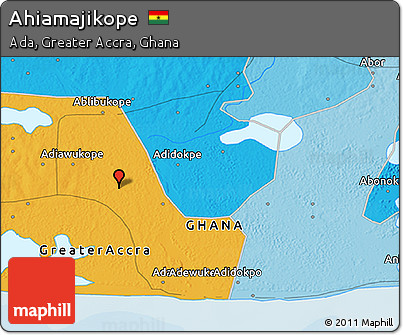 Political 3D Map of Ahiamajikope
