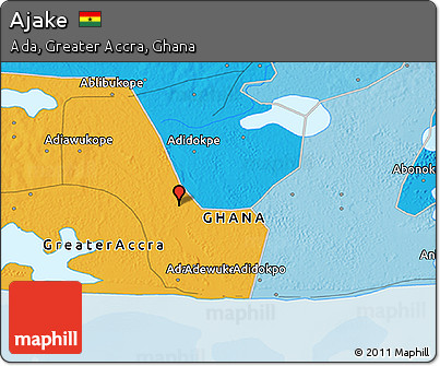 Political 3D Map of Ajake