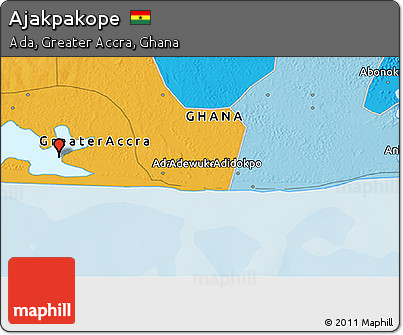 Political 3D Map of Ajakpakope