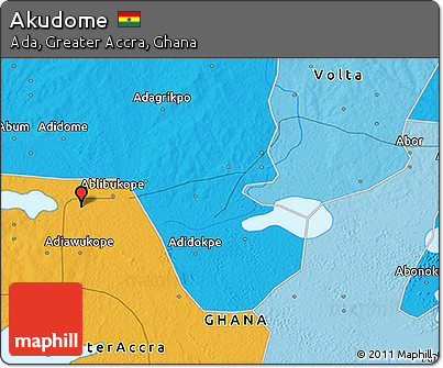 Political 3D Map of Akudome
