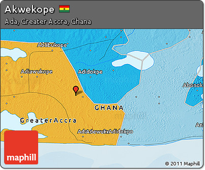Political 3D Map of Akwekope