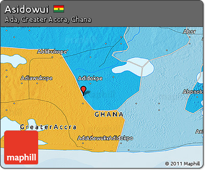 Political 3D Map of Asidowui