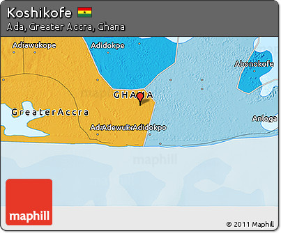 Political 3D Map of Koshikofe