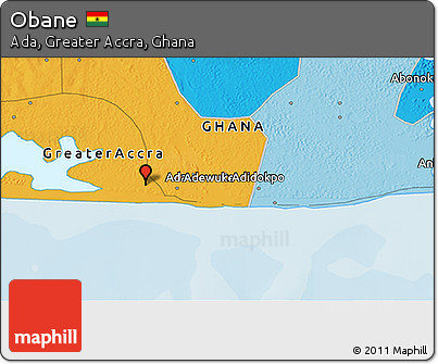 Political 3D Map of Obane