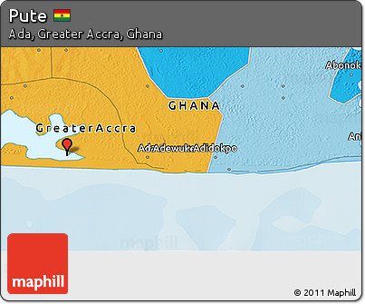 Political 3D Map of Pute