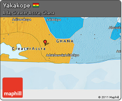 Political 3D Map of Yakakope