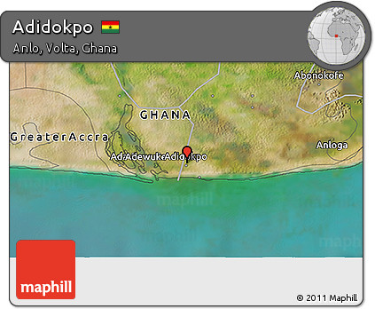 Satellite 3D Map of Adidokpo