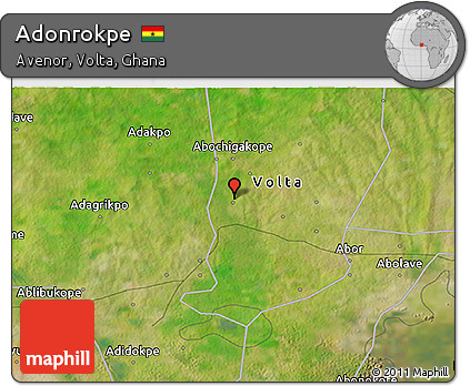 Satellite 3D Map of Adonrokpe