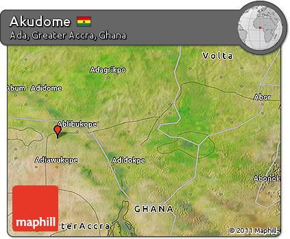 Satellite 3D Map of Akudome