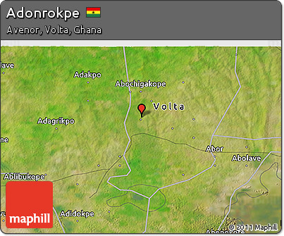 Satellite 3D Map of Adonrokpe