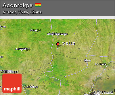 Satellite 3D Map of Adonrokpe