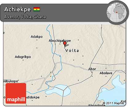 Shaded Relief 3D Map of Achiekpe