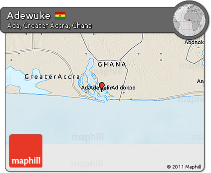 Shaded Relief 3D Map of Adewuke