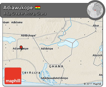 Shaded Relief 3D Map of Adiawukope