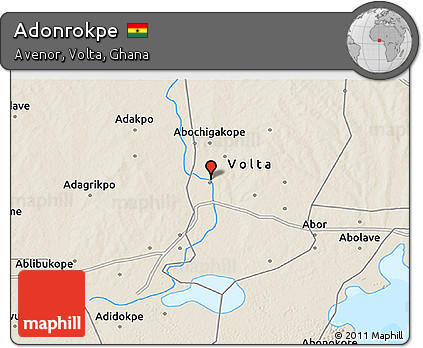 Shaded Relief 3D Map of Adonrokpe