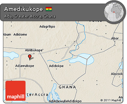 Shaded Relief 3D Map of Amedikukope