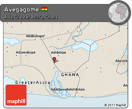 Shaded Relief 3D Map of Avegagome