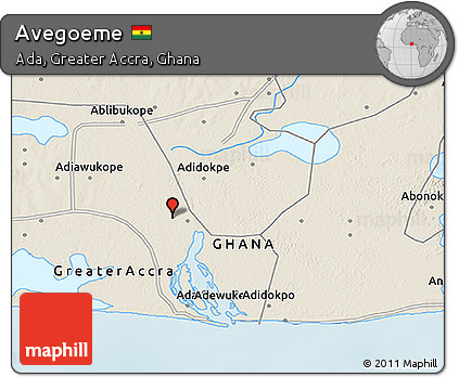 Shaded Relief 3D Map of Avegoeme