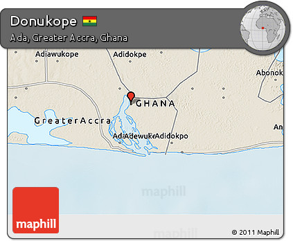 Shaded Relief 3D Map of Donukope