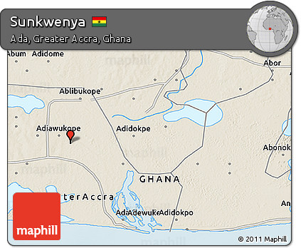 Shaded Relief 3D Map of Sunkwenya