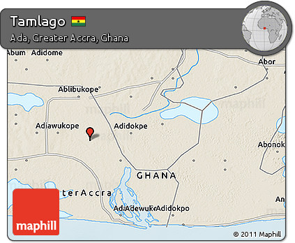 Shaded Relief 3D Map of Tamlago