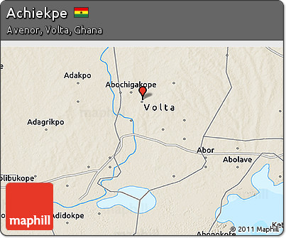 Shaded Relief 3D Map of Achiekpe
