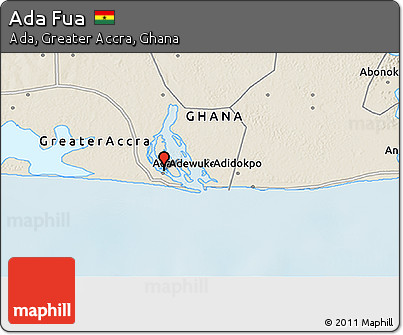 Shaded Relief 3D Map of Ada Fua