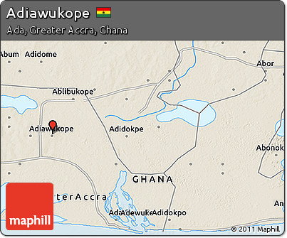 Shaded Relief 3D Map of Adiawukope