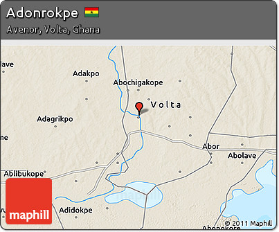Shaded Relief 3D Map of Adonrokpe