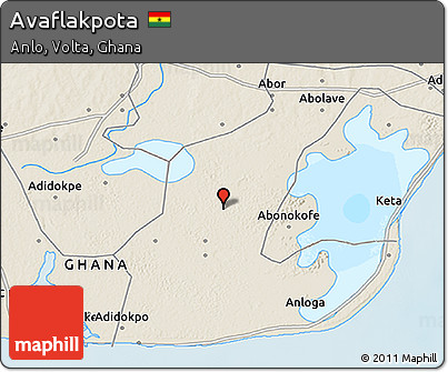 Shaded Relief 3D Map of Avaflakpota