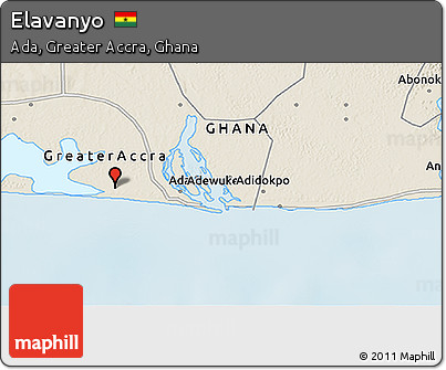 Shaded Relief 3D Map of Elavanyo
