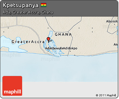 Shaded Relief 3D Map of Kpetsupanya