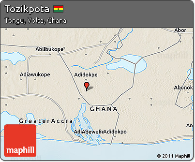 Shaded Relief 3D Map of Tozikpota