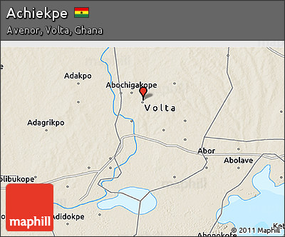 Shaded Relief 3D Map of Achiekpe