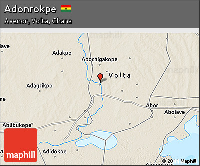 Shaded Relief 3D Map of Adonrokpe