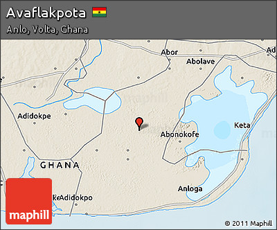 Shaded Relief 3D Map of Avaflakpota