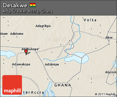 Shaded Relief 3D Map of Desakwe