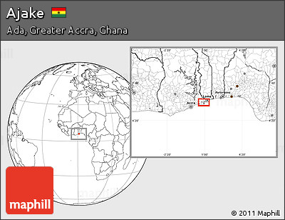 Blank Location Map of Ajake
