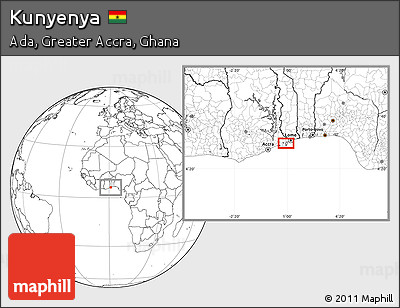 Blank Location Map of Kunyenya