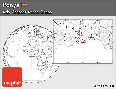 Blank Location Map of Ponya