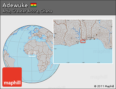 Gray Location Map of Adewuke