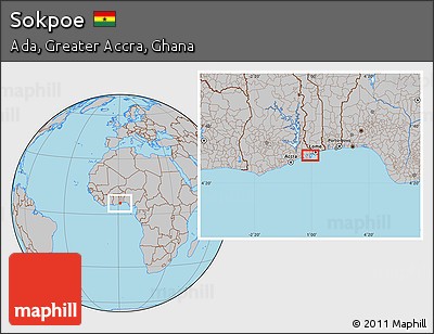 Gray Location Map of Sokpoe