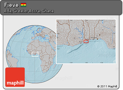 Gray Location Map of Fieve, hill shading